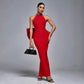 Solid Color Big Bow Slim Fit Bandage One-piece Dress