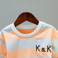 Boys' And Girls' KK Striped Short-sleeved Two-piece Children's Suit