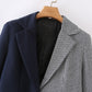Houndstooth Color Block Suit Casual Jacket