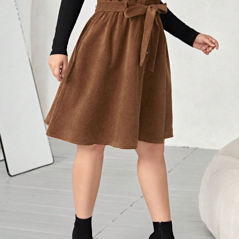 Jupe parapluie en polyester pour femme, style rétro, amincissante, taille haute, décontractée