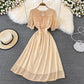 Slimming Puff-sleeve Chiffon Dress Fashion Forward