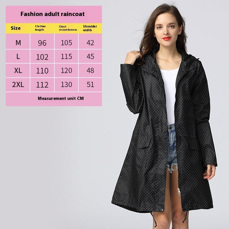 Raincoat Mid-length Windproof Outdoor Poncho Tide
