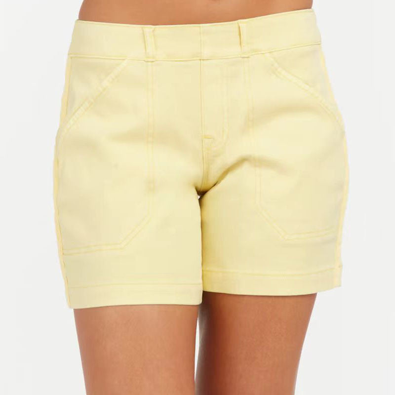 Shorts pour femmes, mode d'été, shorts haute élasticité avec poches, pantalons décontractés