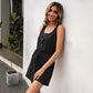 Womens Sleeveless, Defined-Waist Pullover Tank Top And Shorts Jumpsuit