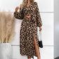 Printed V-neck Long-sleeve Tie Elegant Suit