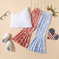 Tank Top Flared Pants Suit Girls Summer Independence Day