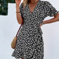 Women's Ruffled Floral Slim-fitting Short Dress