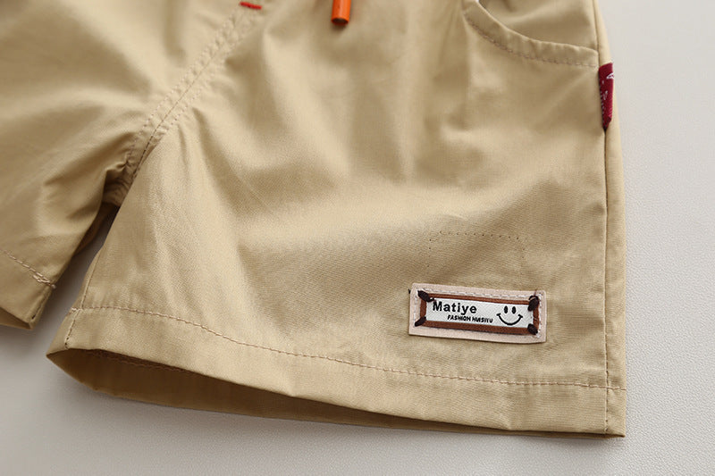 Short-sleeved Suit Baby Polo Shirt Two-piece Suit