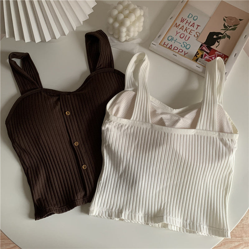Women's Bottoming Top With Chest Pad