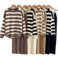 Fashion Long Sleeve T-shirt High Waist Skirt Knitted Two-piece