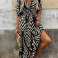 Loose Women's Wear Elegant Style Random Printing Tie-dye Large Swing Dress