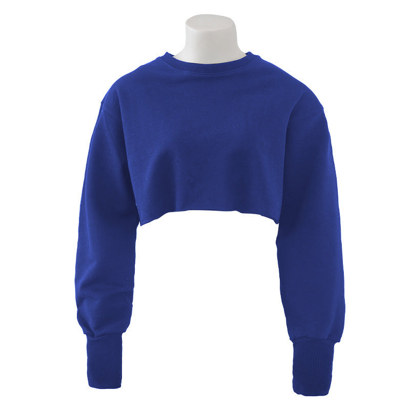 Women's Fashion Solid Color Short Sweatshirt