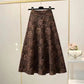 High Waist Hollow-out Floral Large Swing Umbrella Skirt
