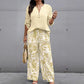 Ladies V-neck Shirt Tropical Plants Printed Pants Suit