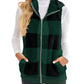 Thick Checks Double-sided Velvet Cardigan Vest Stand Collar Sleeveless Coat