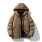 Thick Contrast Color Bread Coat For Women