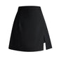 Jupe courte fendue noire pour femme, taille haute, slim
