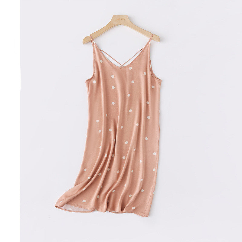 Fashion Print Cross Slip Dress For Women