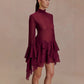 New Elegant Temperament Trumpet Sleeve Chiffon Dress