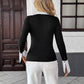 Women's Knit Fake Two-Piece Long Sleeve T-Shirt