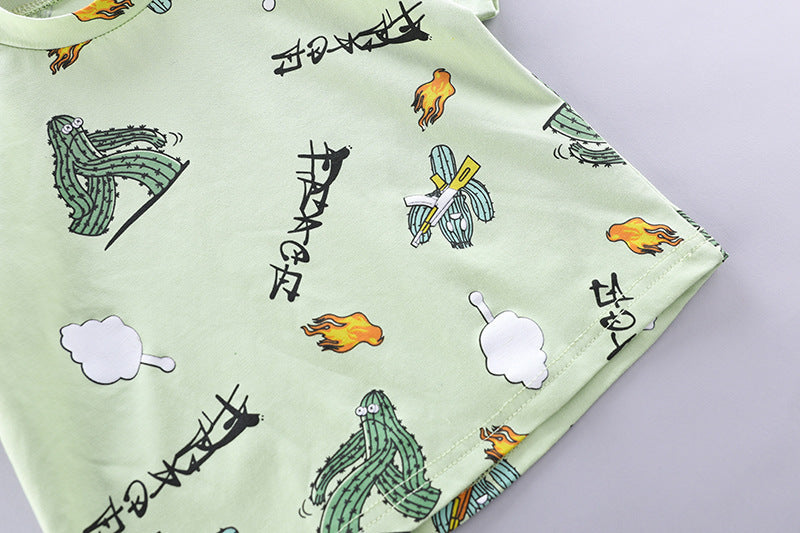 Boys Shirt Fashion Summer Short Sleeve Blouse And Pants