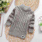 Chemise en tricot épais et pelucheux pour bébé et enfant, col rond, taille haute