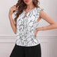 Women's SpringSummer New V-neck Shirt Printing Design