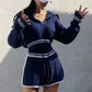 Ensemble pull-short en maille torsadée tendance
