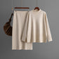 New FallWinter Solid-Color Turtleneck Sweater And Slit Bodycon Skirt Two-Piece Set