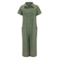 Women's Solid Color Casual Long-sleeved Mid-length Jumpsuit