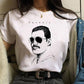 Musical Rock Singer Print Crew Neck T-shirt