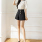 Short de costume taille haute à boutonnage ample en A