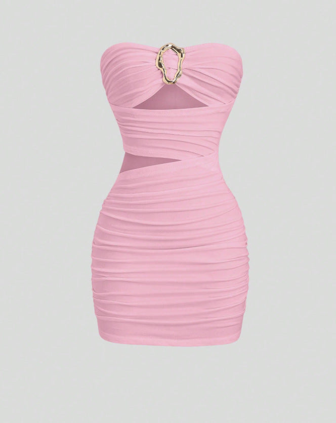 Sexy Stylish Sheer Form-fitting Tube Dress