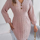 Robe boutonnée à manches lanternes pour femme