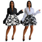 Fashion Women's Wear Long Sleeve Lapel Print Suit