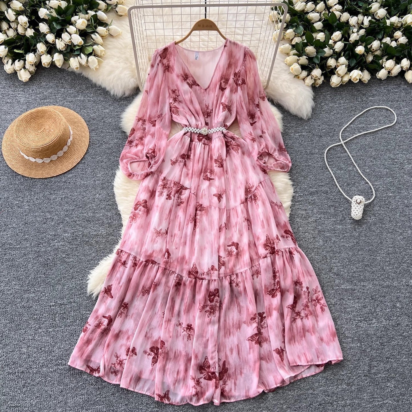 French Style High-grade Waist-tight Dress Women