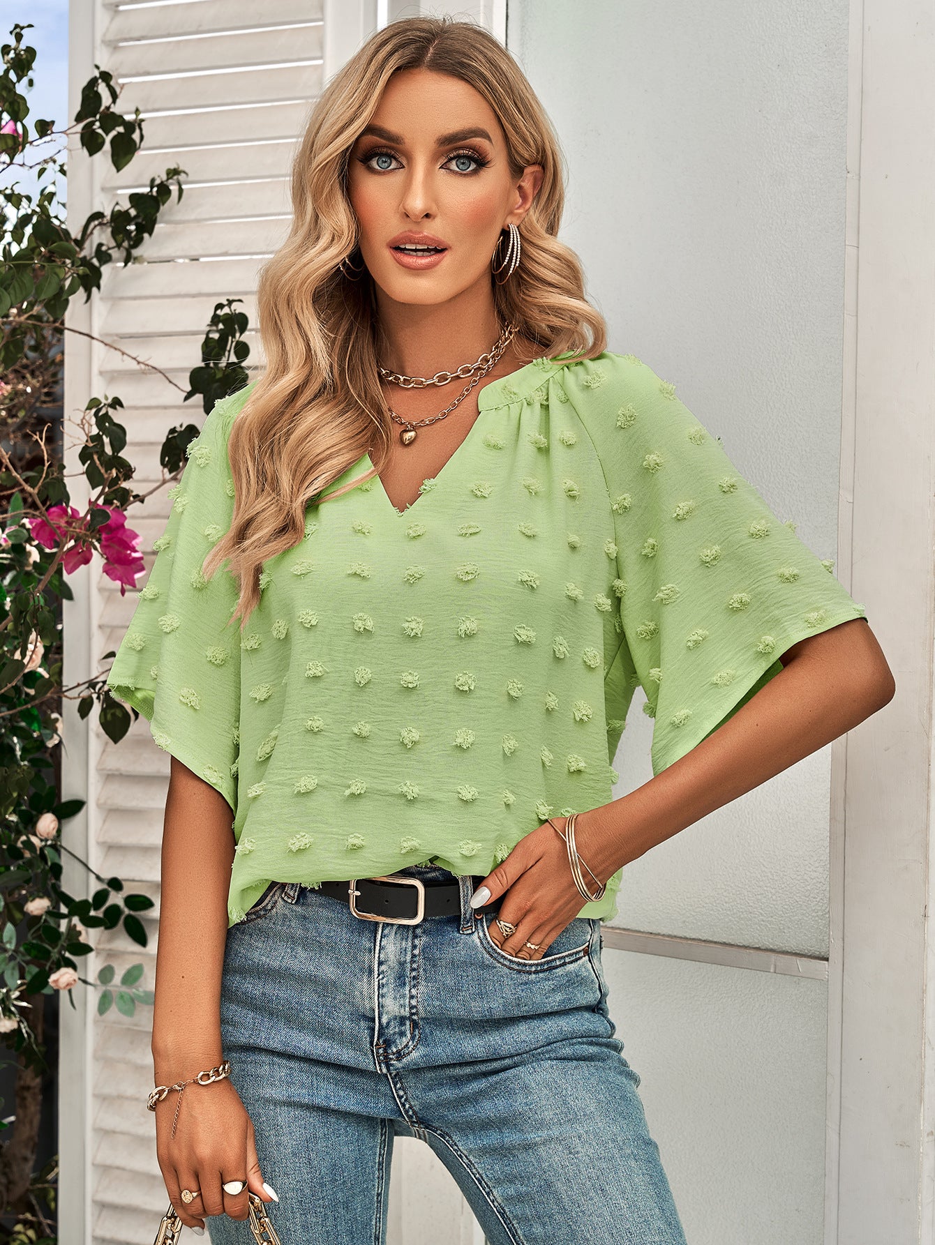 Women's Casual Solid Color Fur Ball Top