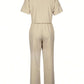 Short Sleeve Shirt Top And Wide-Leg Pants