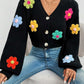 Cardigan à motif de fleurs douces
