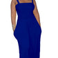 Women's Clothing Solid Color Casual Strap Tube Top Wide Leg Jumpsuit