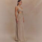 Twisted Vest Gold And Silver Wire Spring And Summer V-neck Dress