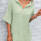 Women's V-neck Solid Color Cotton And Linen Top
