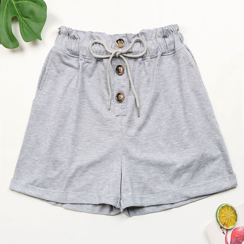 Short de sport décontracté taille haute élastique pour femme