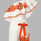 One Shoulder Lotus Leaf Decorative Shorts Set
