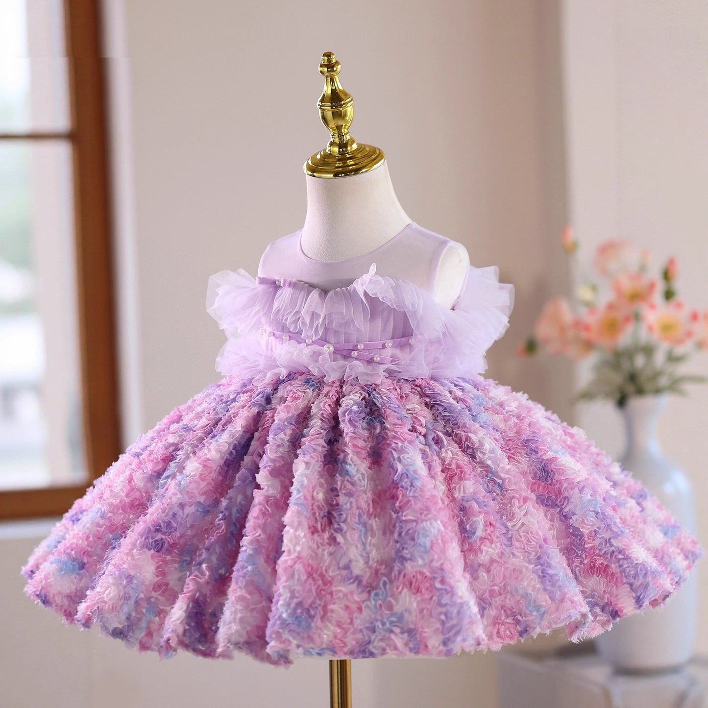 Girl One Year Old Celebration Dress Super Fairy Birthday Banquet Flower Girl