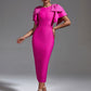 Double Shoulder Bow Slim Fit Dress