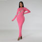 Robe fourreau sexy en maille ajustée