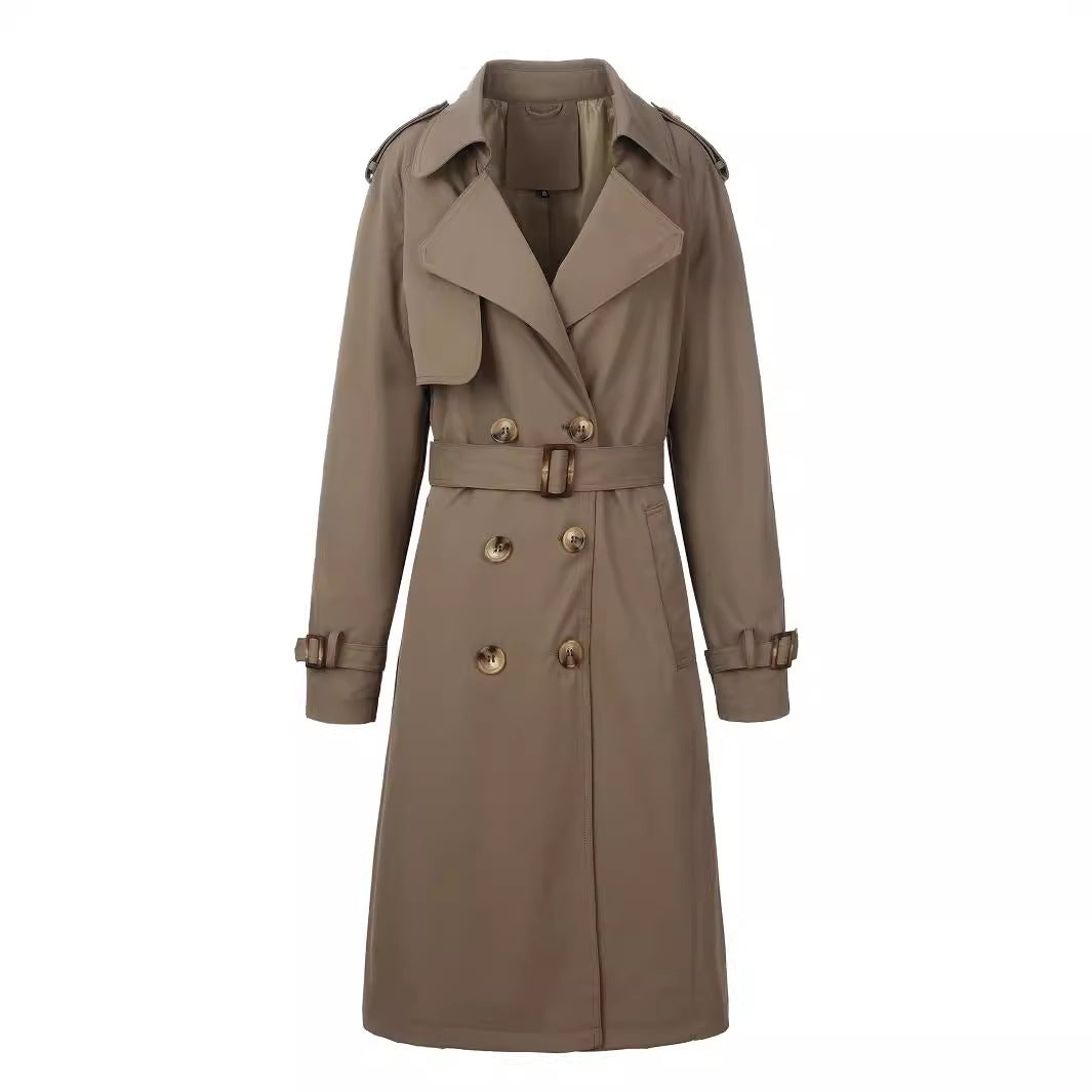 Coupe-vent imperméable décontracté ample à double boutonnage