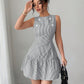 Womens Ruched A-Line Skirt Sleeveless Womens Dress
