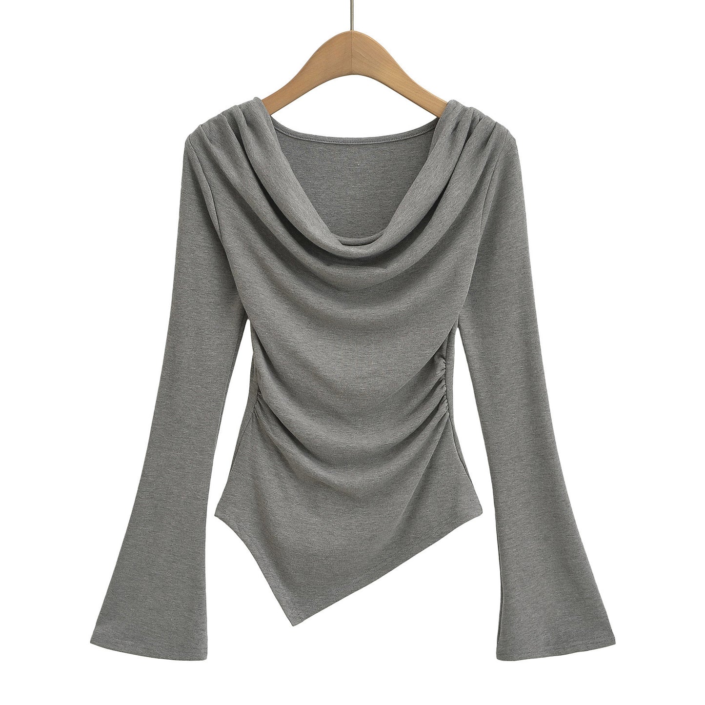 Women's American-style Off-shoulder Flared Long-sleeved Base